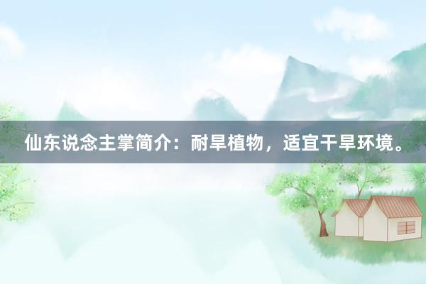 仙东说念主掌简介：耐旱植物，适宜干旱环境。